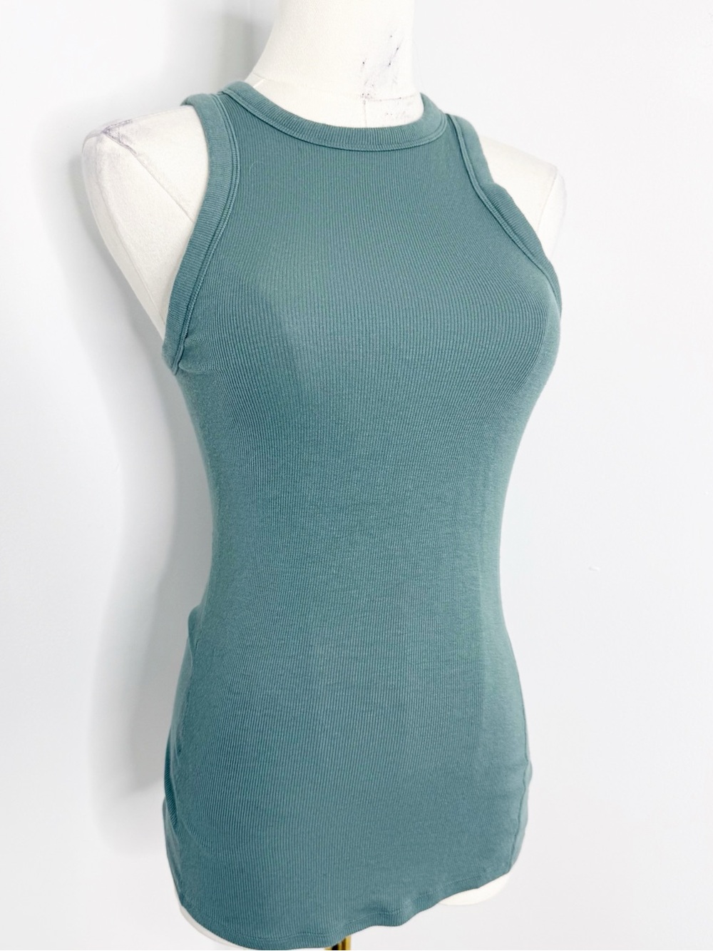 Lululemon Hold Tight Ribbed Tank Top Teal Size 2 XS Fitted Sleeveless